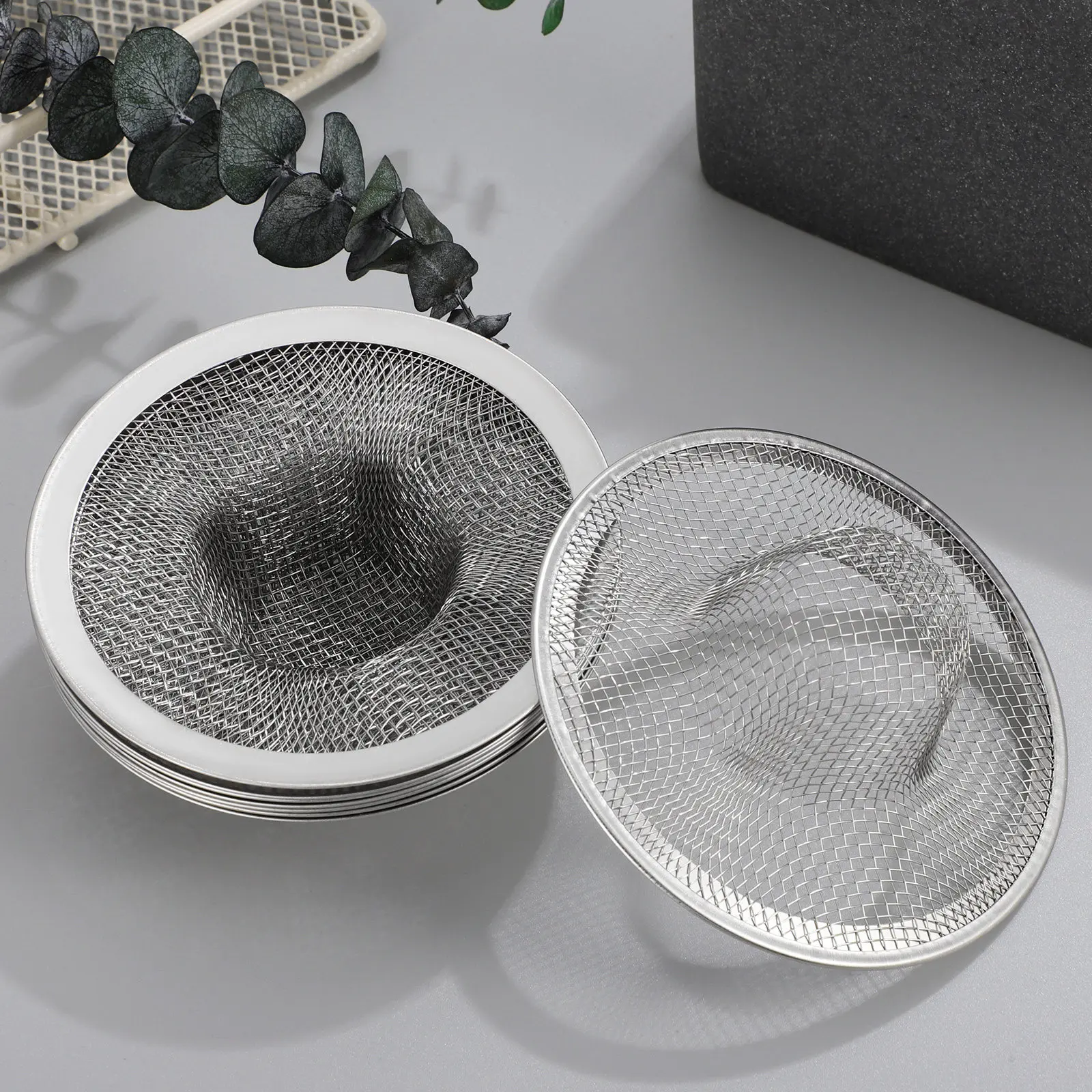 

Набор из 8 сетчатых фильтров-сеток из нержавеющей стали для кухонной раковины, уловитель волос, сетка для слива в ванной