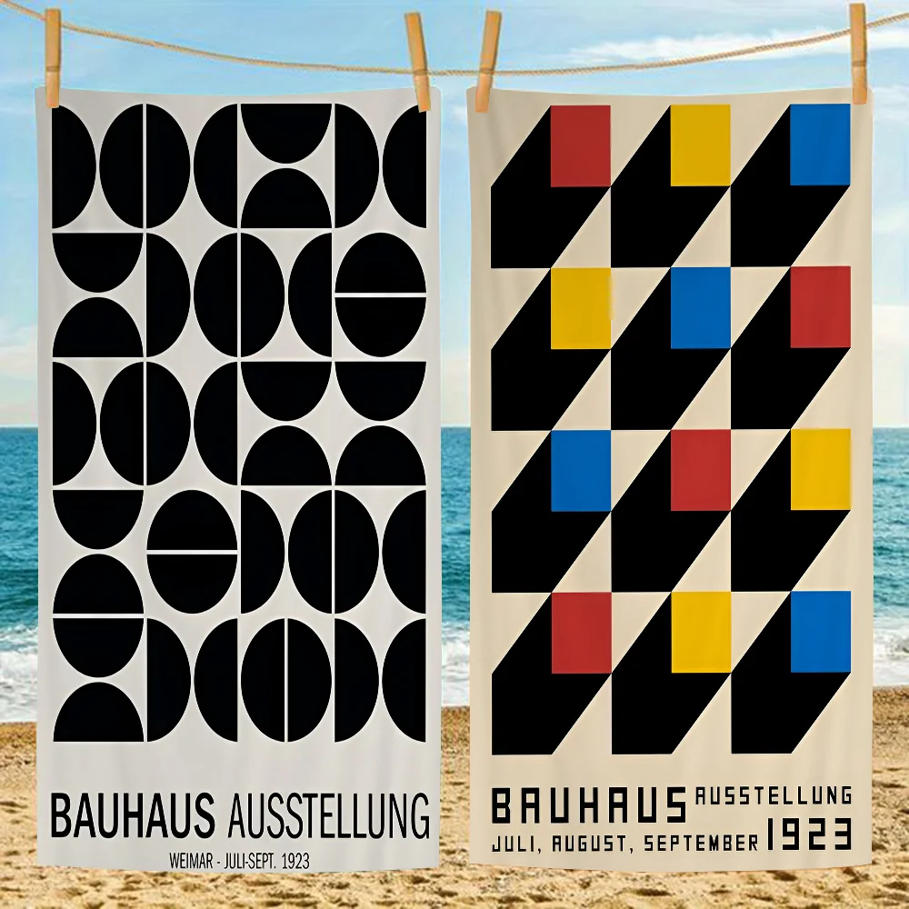 

Bauhaus Modern Simplicity Big Microfiber Beach Towels Quick Dry Towel Sand Beach Towels Pool Towel For Travel Swim Pool Yoga