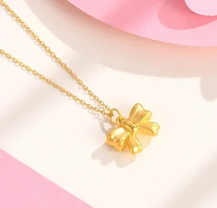 hot sale 24k pure gold pendants real gold butterfly tie pendant