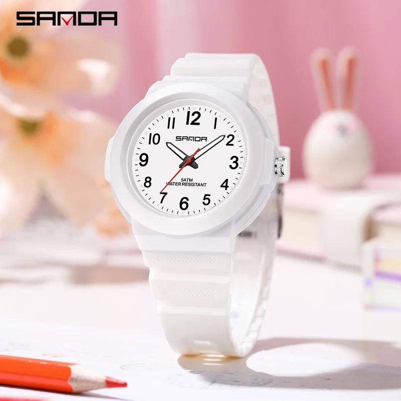 SANDA Fashion Sport Electronic Quartz Children's Watch Simple Waterproof Luminous Children's Popular Student Men's Women's Watch