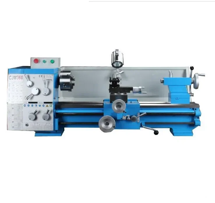 Hot sale 40.5mm bore manual metal lathe machine CJM360 with 750mm