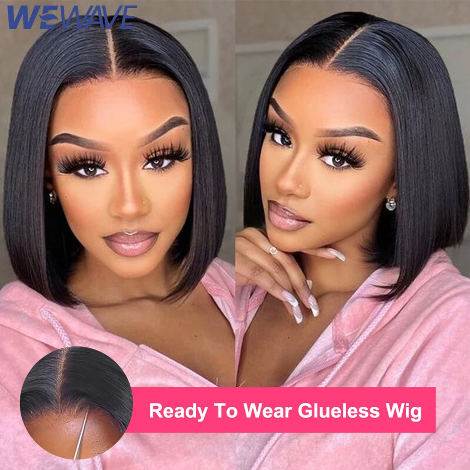 

Бесшовный парик из натуральных волос, короткий боб, готовый к носке, с HD-кружевом 4x4/5x5, предварительно нарезанный, с прямой текстурой, из натуральных человеческих волос