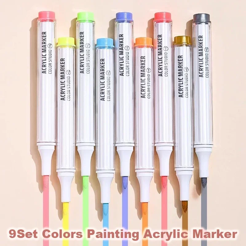 117/9 Colors Acrylic Paint Marker For Graffiti manga Drawing Pens Professional School Office Aesthetic Stationery Art Supplies