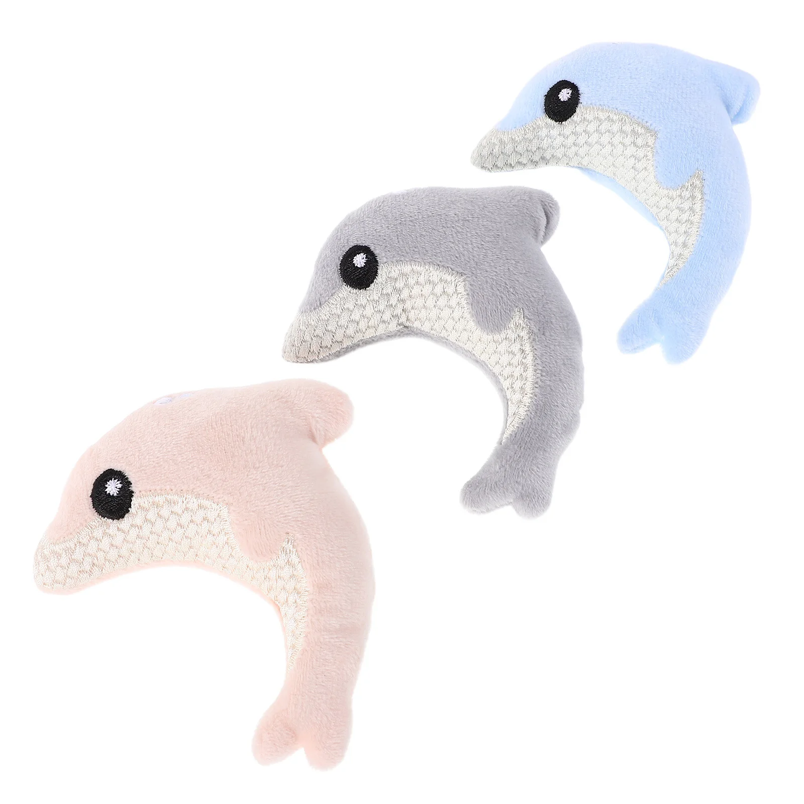 

3Pcs Adorable Dolphin Design Cat Playthings Safe Chewing Scratching Experience Home Friendly Interactive Kitten Accessories