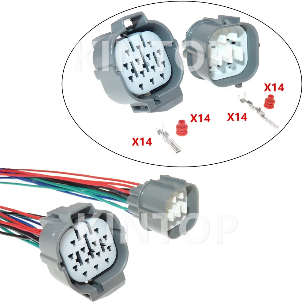 

1 Set 14 Pins AC Assembly Auto Male Female Docking Connector With Wires Car Waterproof Cable Plug 6181-0077 6189-0136 6918-0337