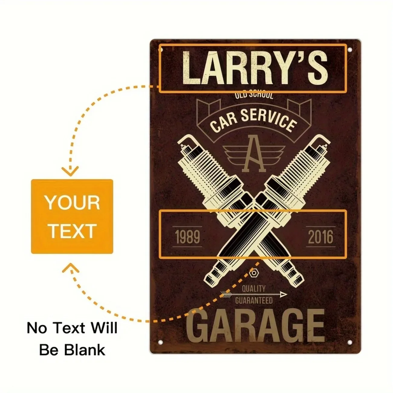 

1pc Custom Text Automobile Maintenance Sign - Personalized Metal | Vintage Dust & Water Resistant Home/Garage Decor (Decor Only)