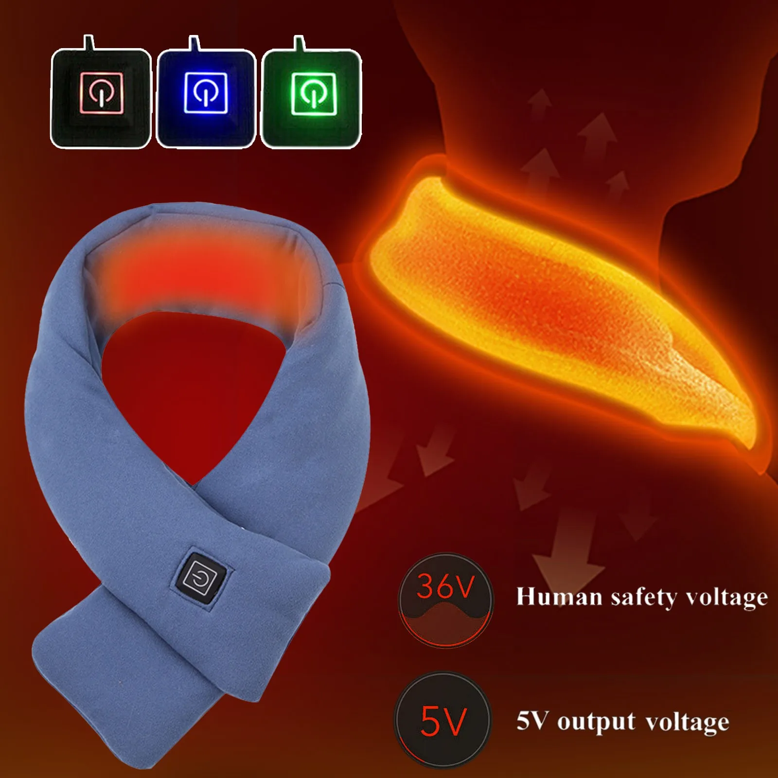 Xiaomi Smart Heated Scarf USB Heated 2022 Winter Men and Women Heated Scarf Couple Plush Collar Shawl Youpin Smart Home Life