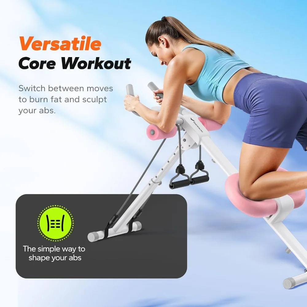 Adjustable Ab Trainer Machine for Home Gym - Foldable, LCD Monitor, Stomach Workout with Knee Protection and High Capacity view 2