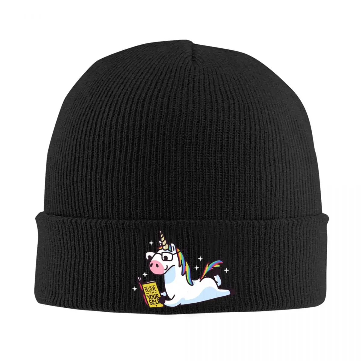 

Unicorn Believe In Yourself Magically Fabulous II A Knitted Hat Cap