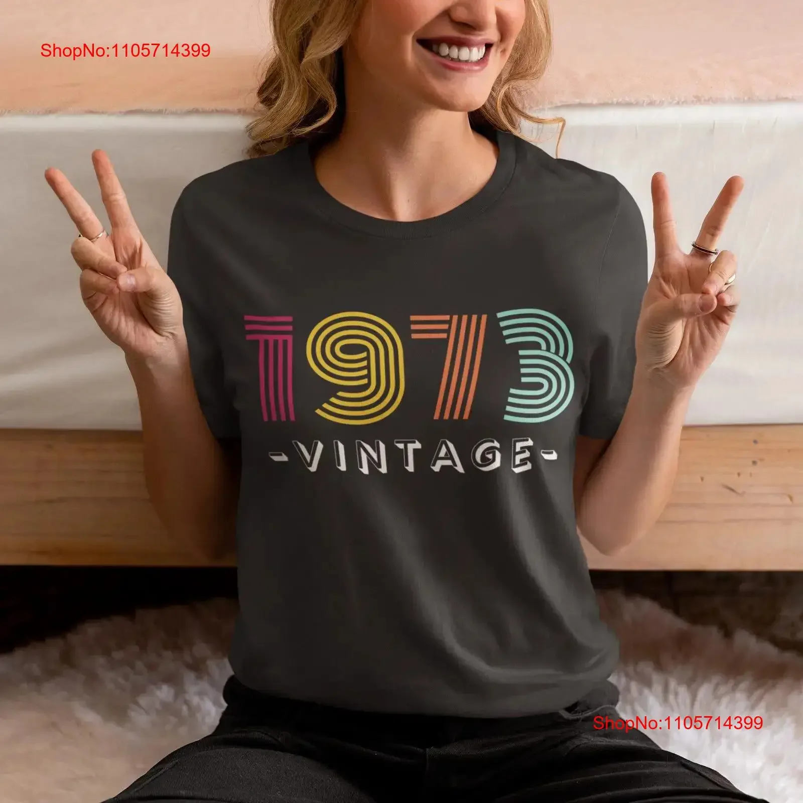 Retro 1973 Vintage T Shirt Casual Wear for Birth Year Birthday Nostalgic vintage Washed Versatile Stylish Comfortable