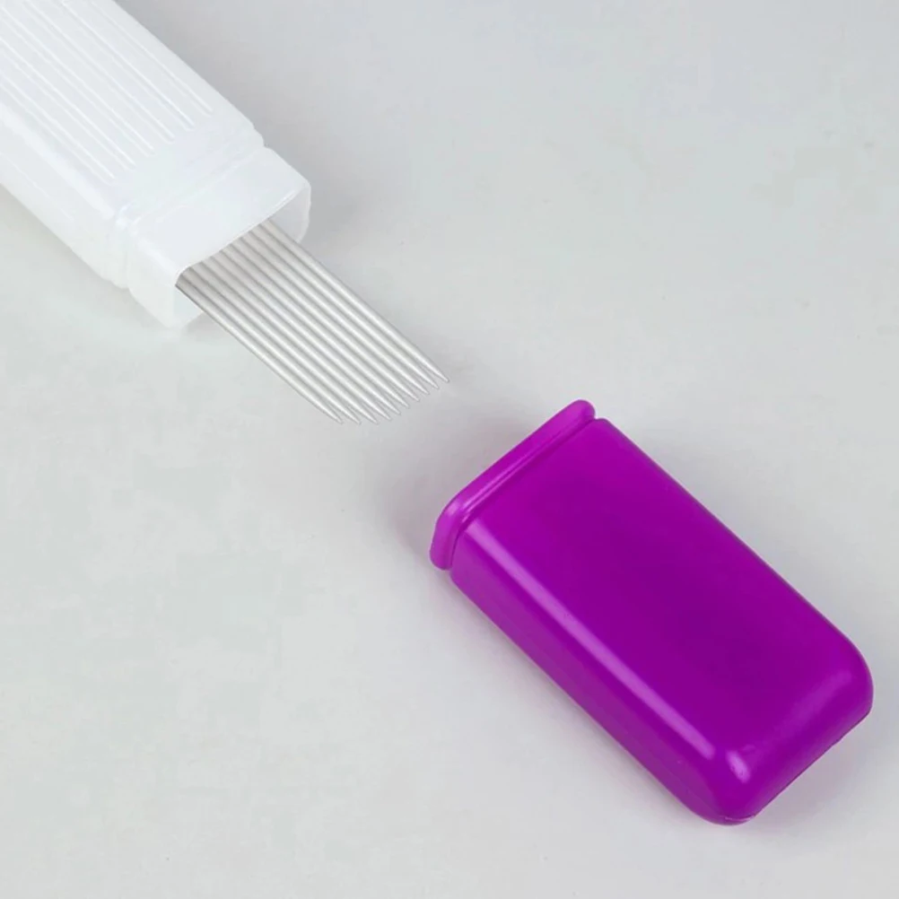

2pcs Knitting Needle Tube Storage Box Plastic Container Green Purple Sweater Needle Holders Embroidery Tools DIY Accessories