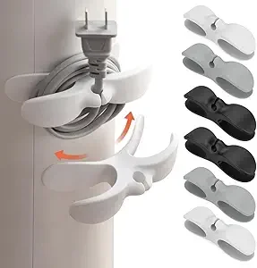 6pcs Silicone Cable Organizer, No Drilling Design, Easy Installation, for Phone Chargers, Kitchen Appliances, Fans, Hair Dryers, Home Use
