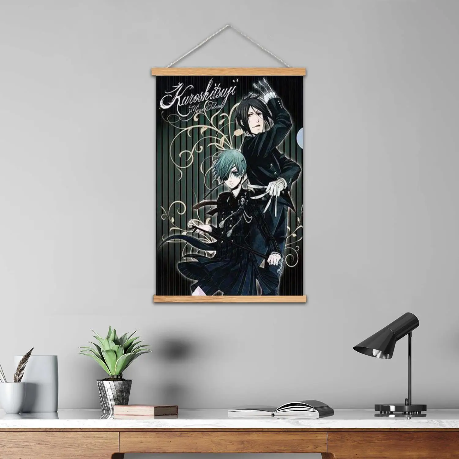 black butler anime Framed Wall Painting Canvas Art Poster, Wall Art,  Modern Family, Bedroom Decor, Posters,Decorative painting