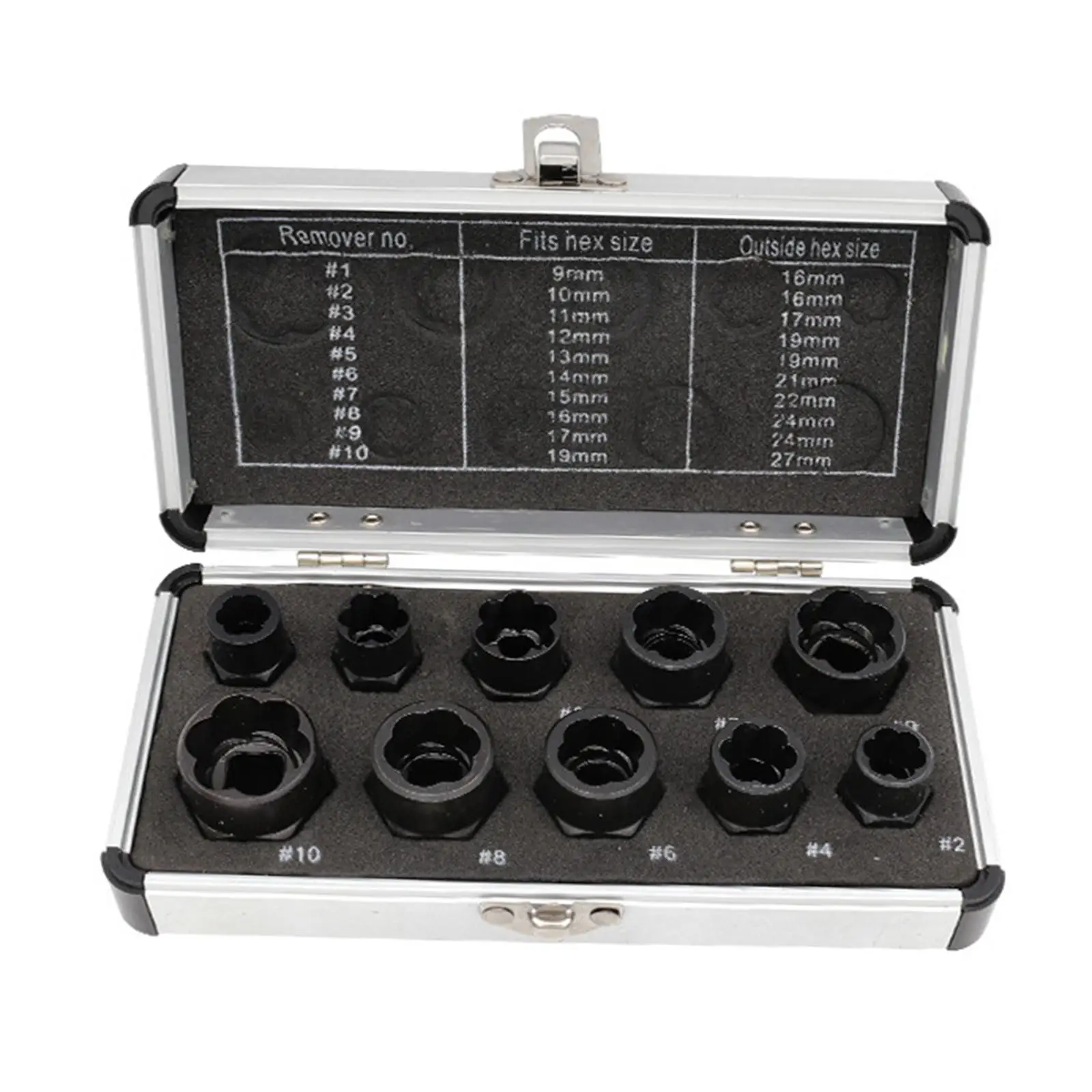 

Набор из 10-х предметов для снятия гаек болтов, набор стальных экстракторов поврежденных винтов для ржавчины