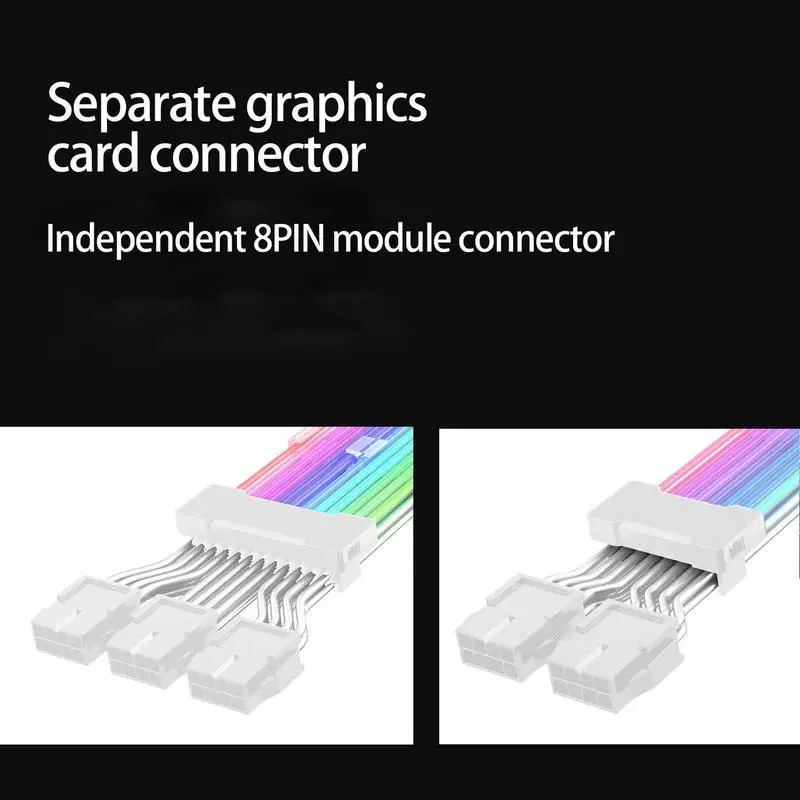 ARGB PSU Power Supply Extension Cable 24 Pin Motherboard Extension Cable graphics card 8-Pin RGB glow extension cable
