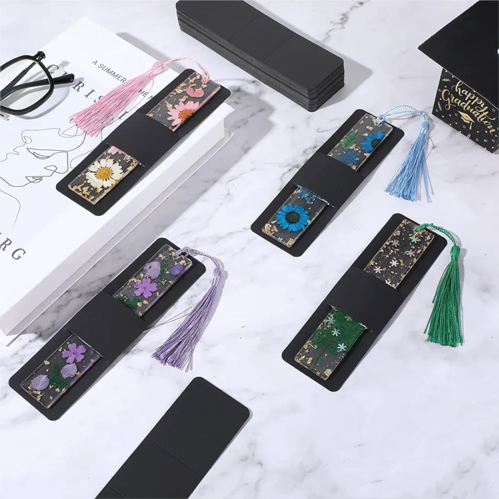 10/30/50pcs 4.5x15cm Kraft Resin Bookmark Sleeves DIY Display Card Holder for Bookmark Wrapping Small Business Packaging Supply