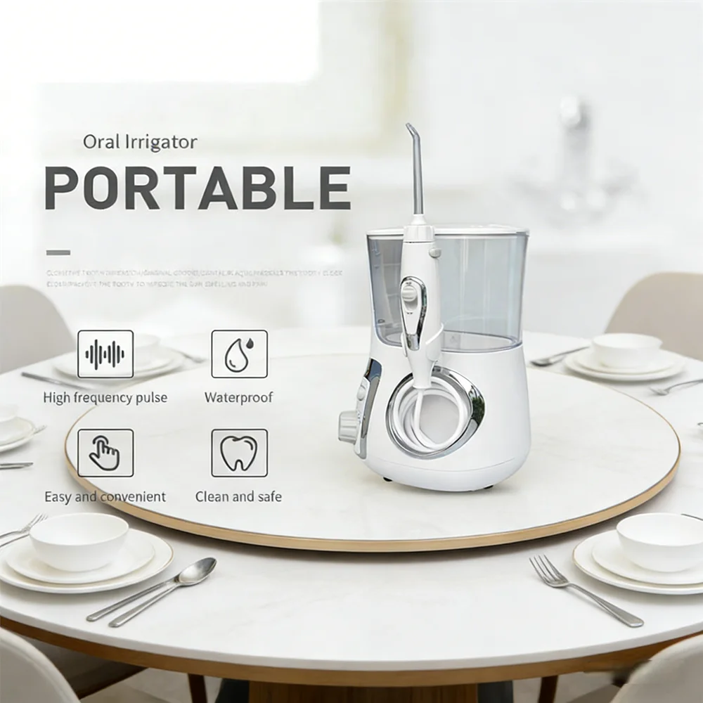 

Настольный электрический ирригатор с 5 насадками, 10 режимов, профессиональный очиститель зубов для удаления налета и пятен