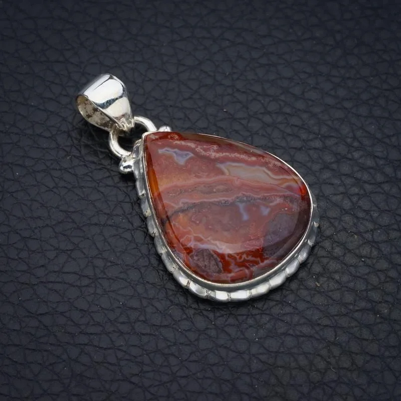 

StarGems Crazy Lace Agate Handmade 925 Sterling Silver Pendant 1.5" F4431