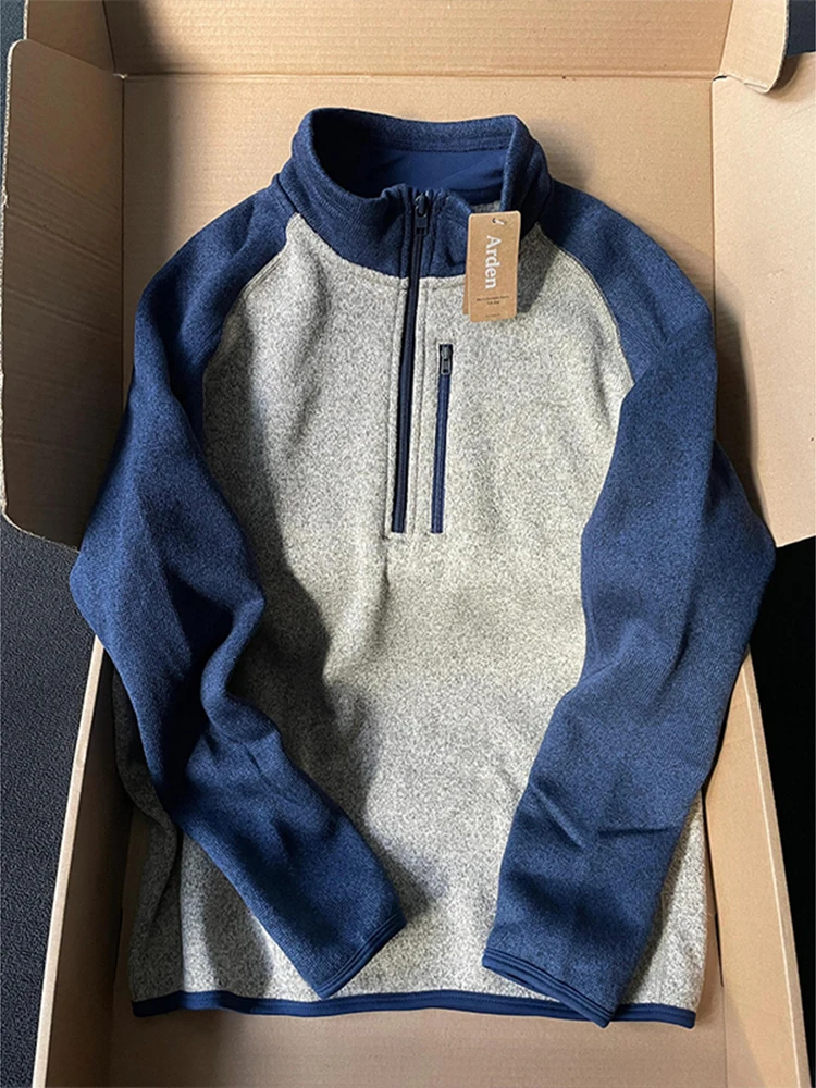 

Мужская зимняя спортивная толстовка на молнии с воротником-стойкой, утепленная флисом, для тренировок и повседневной носки, защита от холода