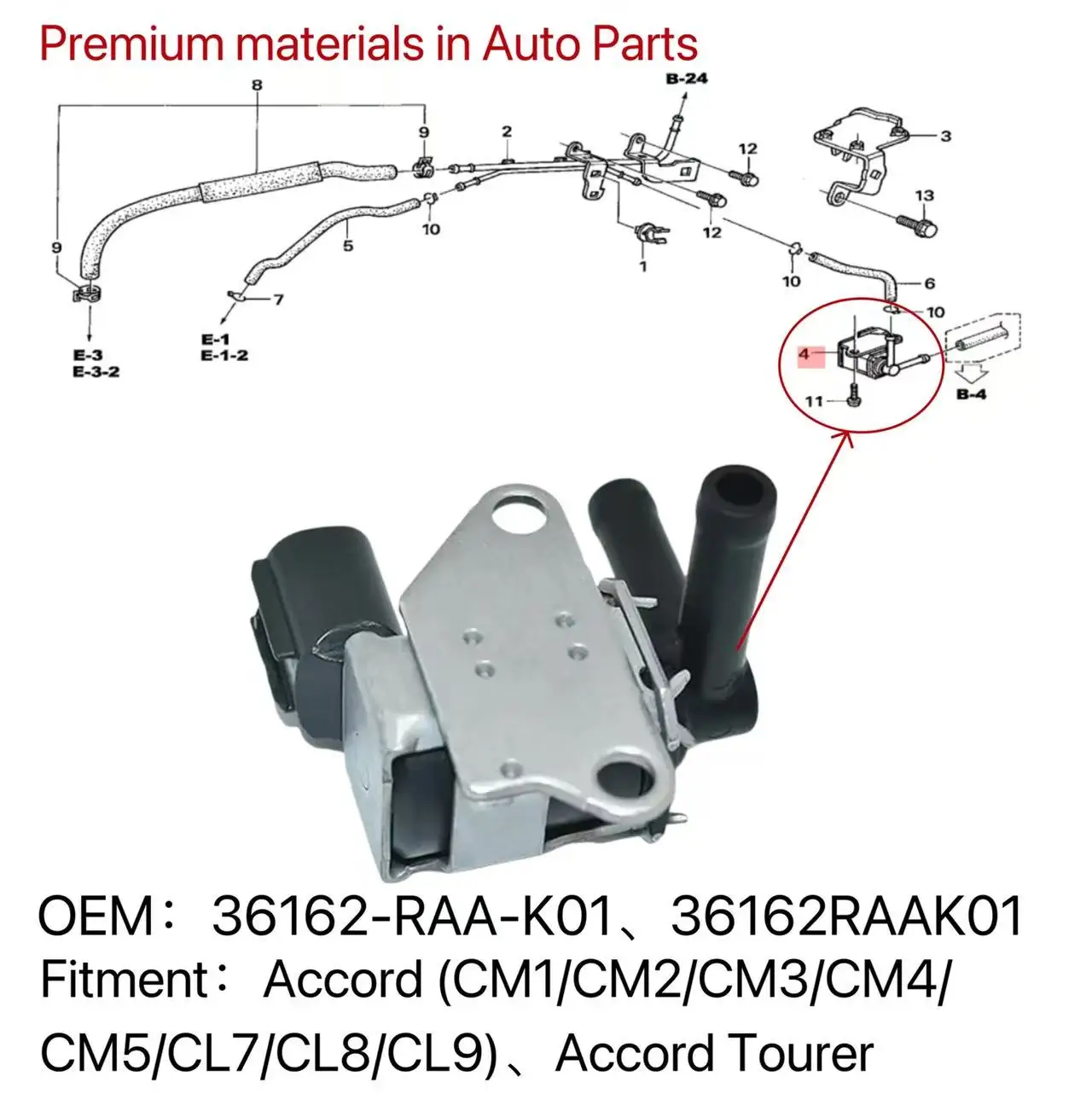 Vapor Canister Purge Solenoid Valve EVAP Purge Cut Control Solenoid 36162-RFE-005 For Honda Odyssey RB1 RB2 CR-V RD6 RD7 Elysion