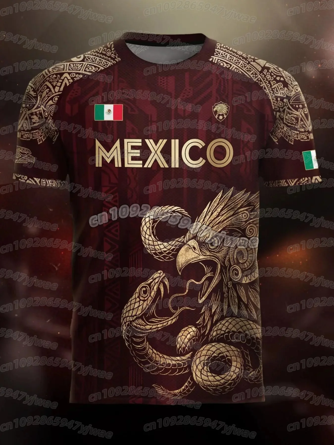 2026 Mexiko Nationalflaggen-Print Herren Damen Kurzarm T-Shirt 3D-Druck Tees Outdoor Fußballtrikot Sport Freizeit Herren Oberteile – Detail 14
