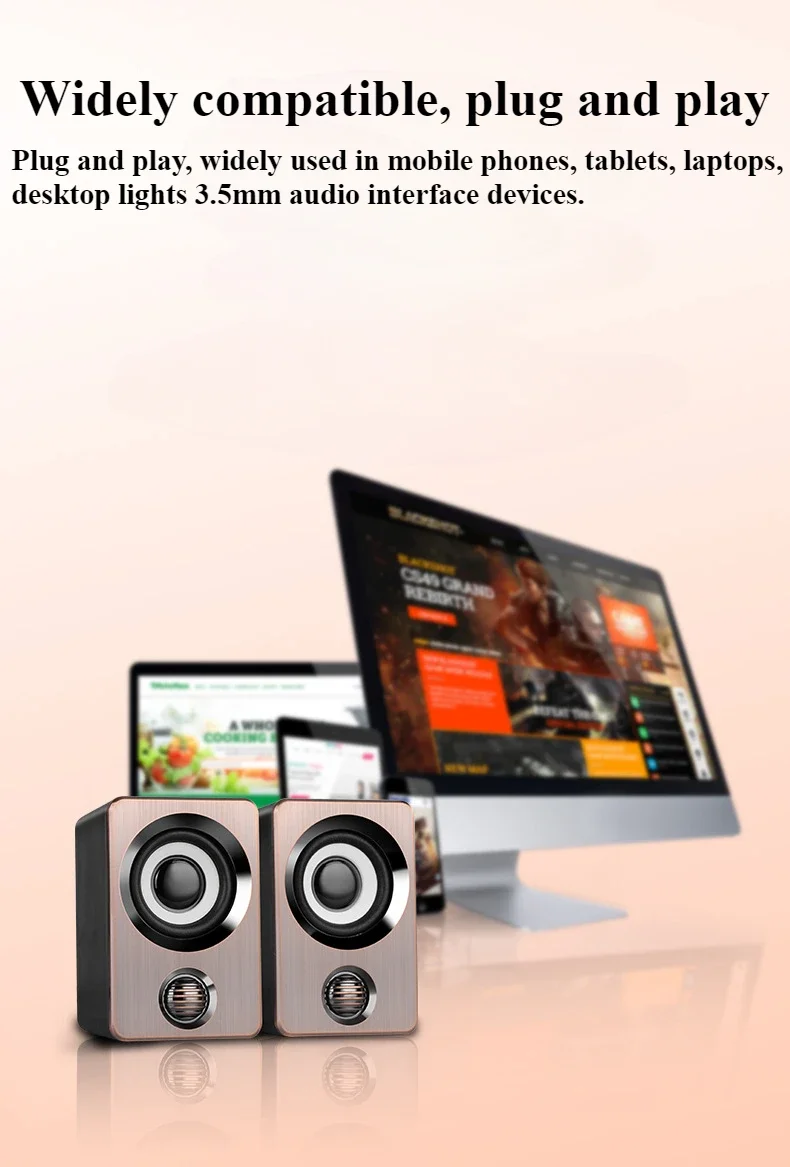 Altoparlanti per PC Sound Box per computer Microfono stereo HIFI USB cablato con luce a LED per altoparlanti USB per computer desktop