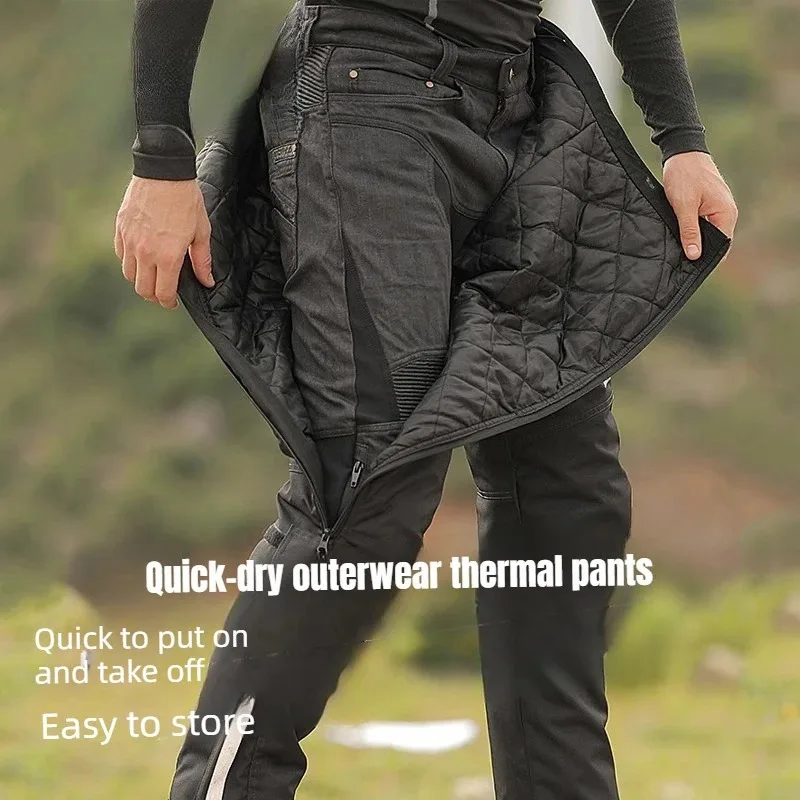 Motorcycle Pants Electric Heated Quick Take Off Pants Winter Warm Waterproof Off-Road CE Anti-fall Quick-Release Trousers