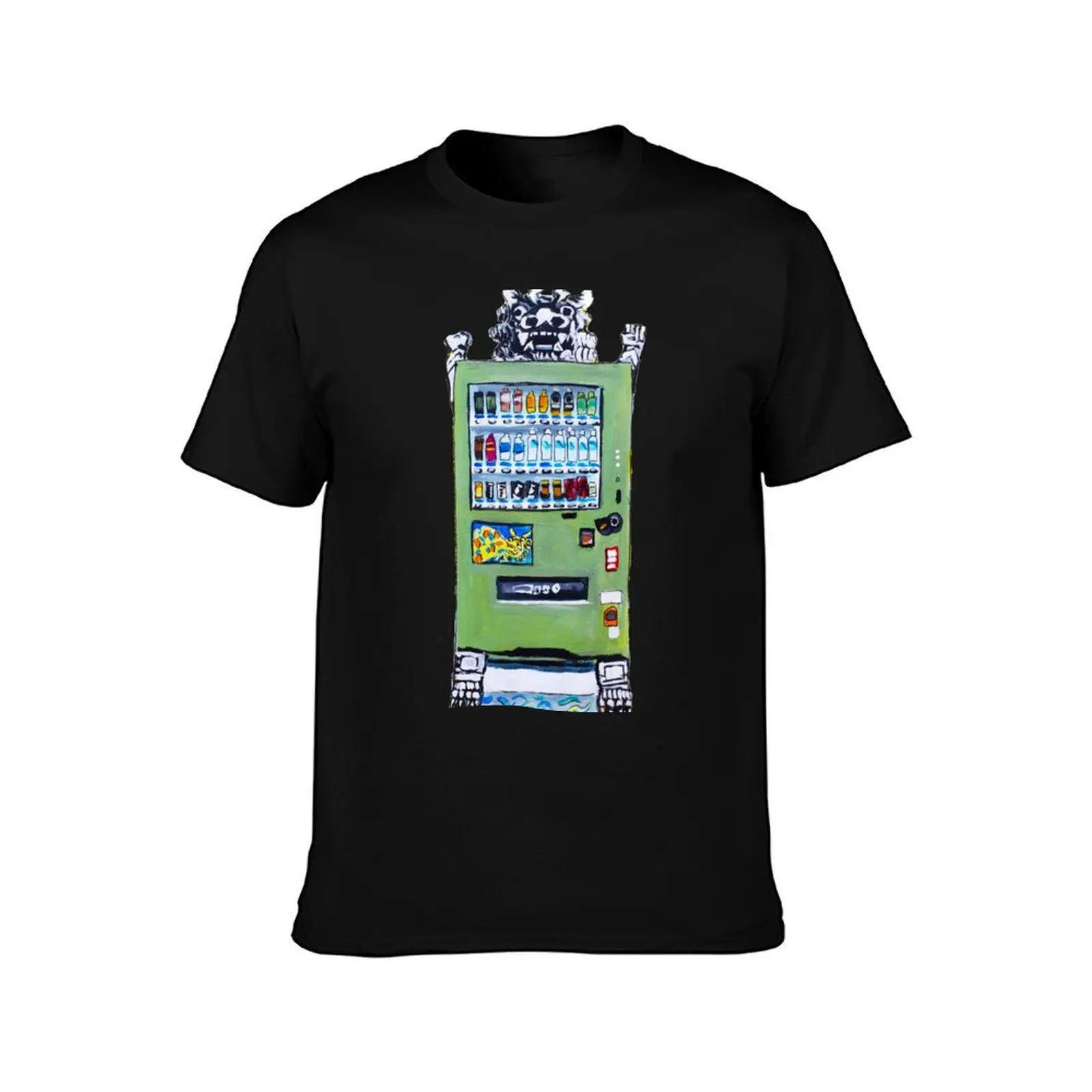 Kokusai Dori vending Machine street art T-Shirt, Summer Casual Cotton Tee, Oversized Streetwear Tops, Vintage Graphic Print