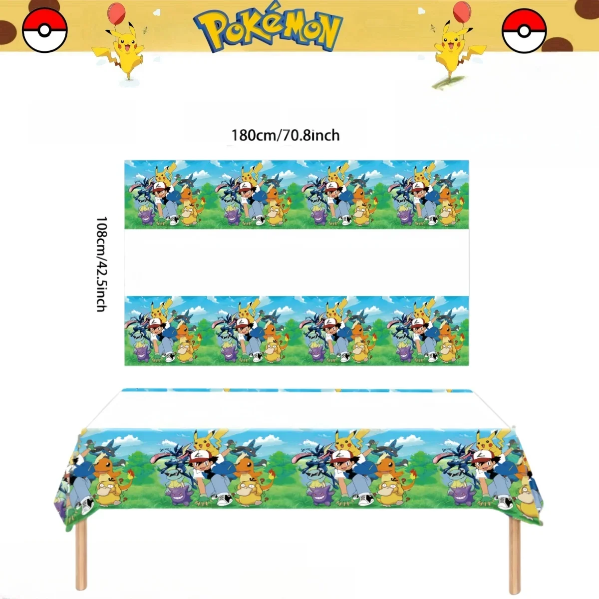 Pokemon Tafelkleed Verjaardagsfeestje Decoratie Pikachu Wegwerp Tafelkleed Tafelkleed Baby Shower Kids Speelgoed Cadeau Feestartikelen