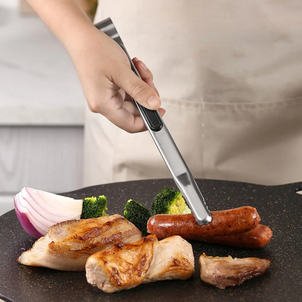 Stainless Steel Barbecue Clip 12 Inch Thickened Kitchen Food Tongs Multifunction Non-slip Grill Tongs