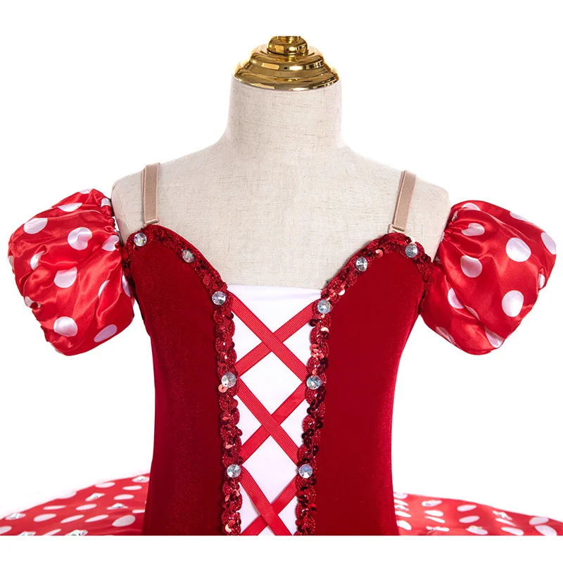 Czerwona długa spódnica baletowa tutu sukienka dla kobiet dziewcząt strój do występów, kostium do tańca łabędziego brzucha, vestidos