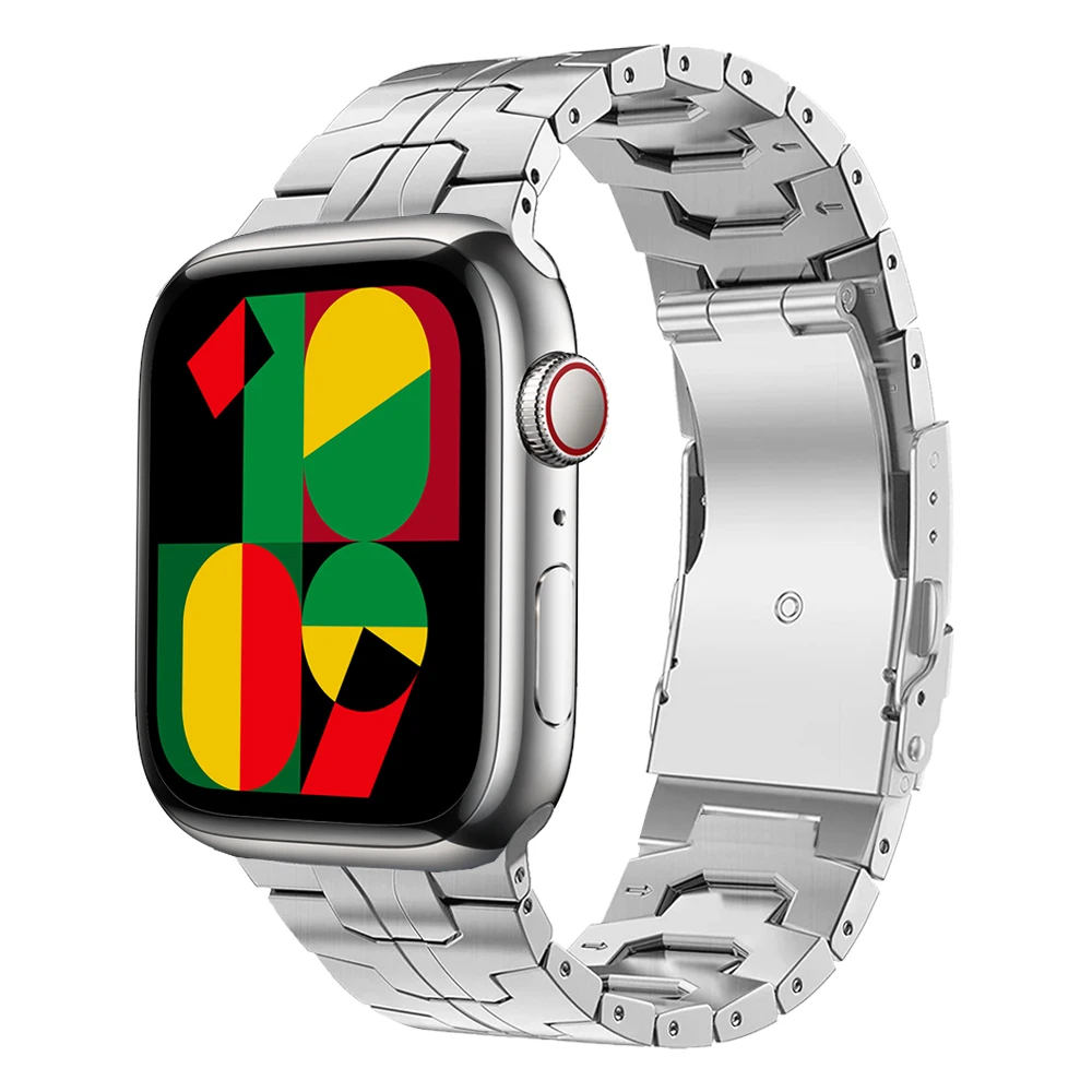 Titanium Metal Link Bracelet For Apple Watch Band 49mm 45mm 44mm 41mm 40mm 42 38 Strap For iWatch Series 1-8 SE Ultra Watchband