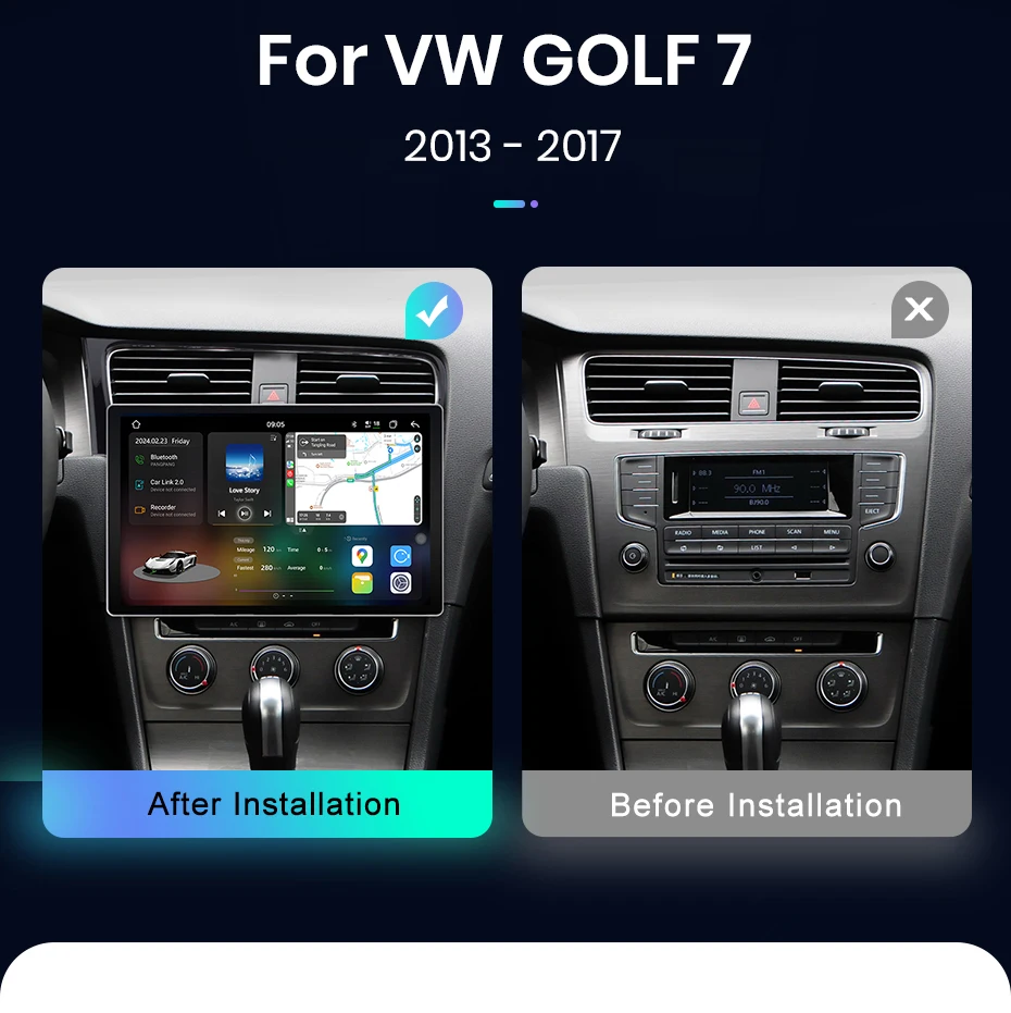 Junsun 7870 2K Wireless CarPlay Android Auto Radio für VW Volkswagen Golf 7 2013 2014 2015 2016 2017 GPS 4G Navigationsgerät DSP DTS 360 – Detail 4