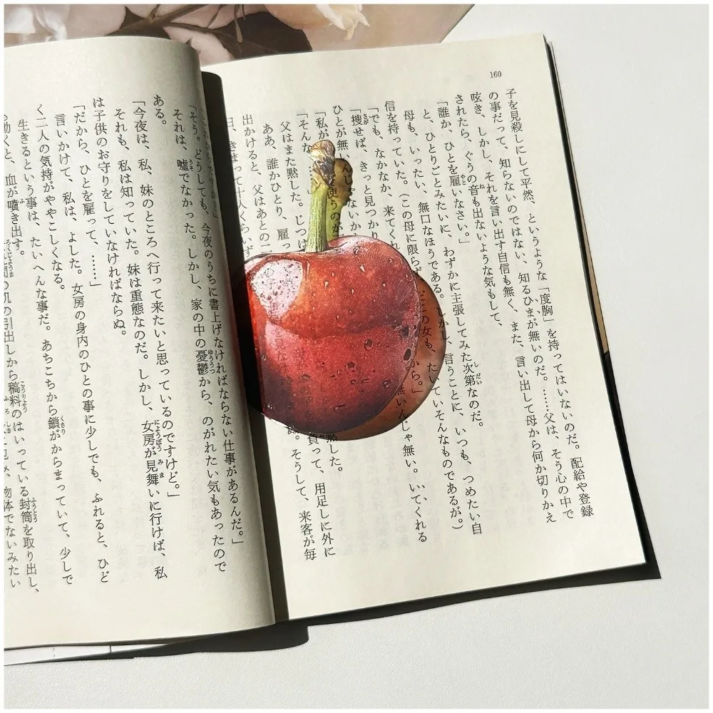 Cute Delicate Apple Bookmark Premium Feeling Unique Grape Tomato Bookmarks Transparent Simulation Bookmark Student Gift
