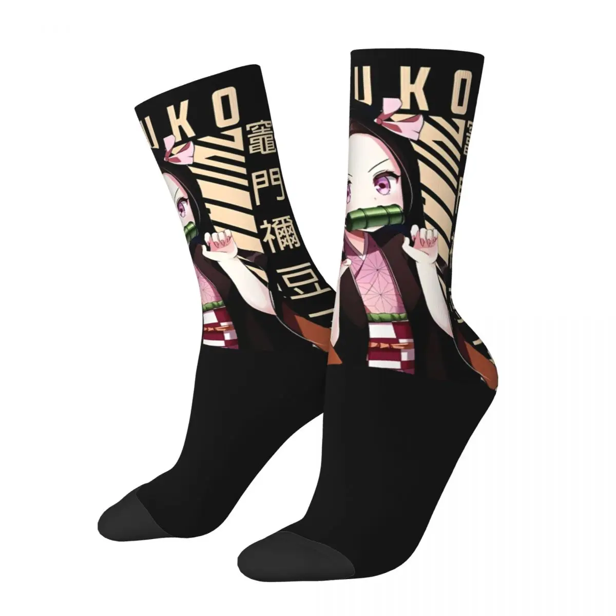 New Men\'s Socks Casual Nezuko Kamado Demon Slayer Sock Sport Women Stockings Spring Summer Autumn Winter