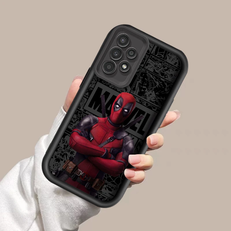 Marvel Comic Deadpool divertido para Samsung Galaxy A73 A54 A53 A52 A51 A34 A33 A23 A22 funda de teléfono de escalera de ojo suave a prueba de golpes