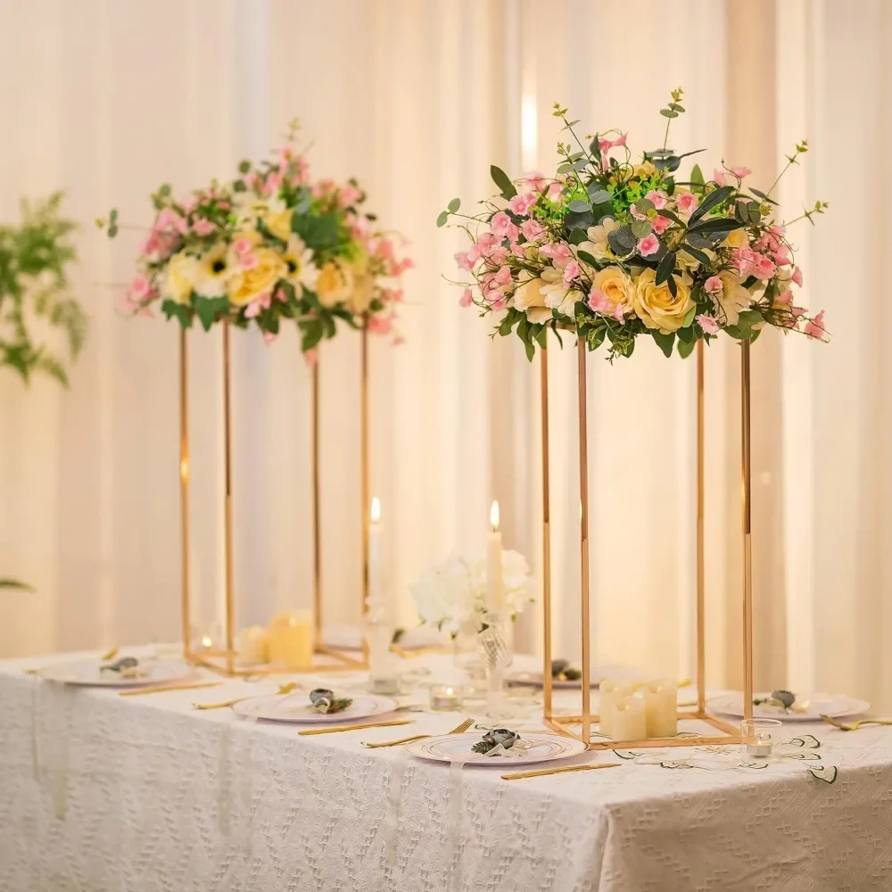 Imagem -03 - Vaso de Flores Peça Central Decorações de Mesa para Casamentos-decoração de Casamento para Cerimônia Moderna Retangular Flores Decoração do Quarto