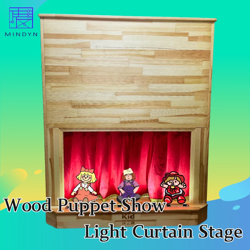 DIY Wood Puppet Paper Doll Show Light Curtain Stage Kindergarten Children Fairy Tale Scenario Stage Drama Background Backdrop