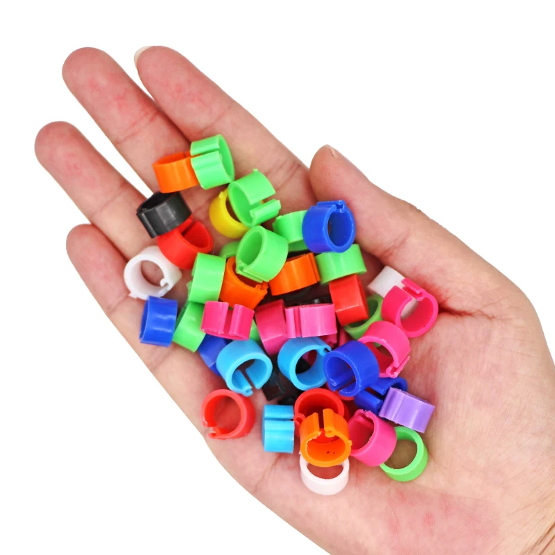 100Pcs Birds Pigeon Feet Rings 10 Colors Inner Diameter 8mm Plastic Dove Clip Ring Pigeon Dove Quail Foot Ring