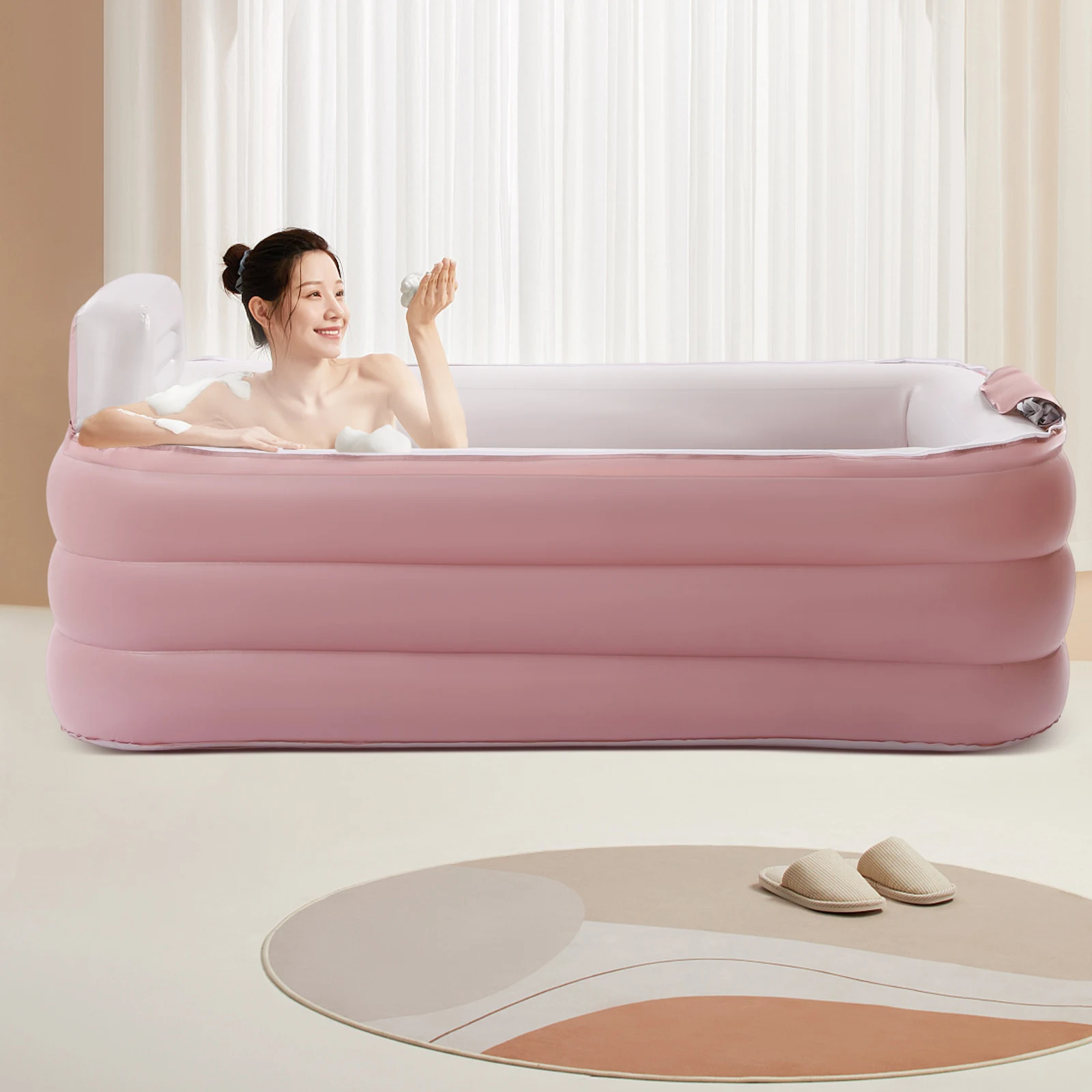 Detachable Automatic Inflatable Bathtub Folding Portable Adult Kids SPA Bath Tub