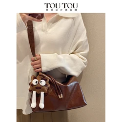 TOUTOU Women Tote Bag Original Designer Simple Texture Large Capacity Crossbody Bag Leisure Commuting Versatile One Shoulder Bag