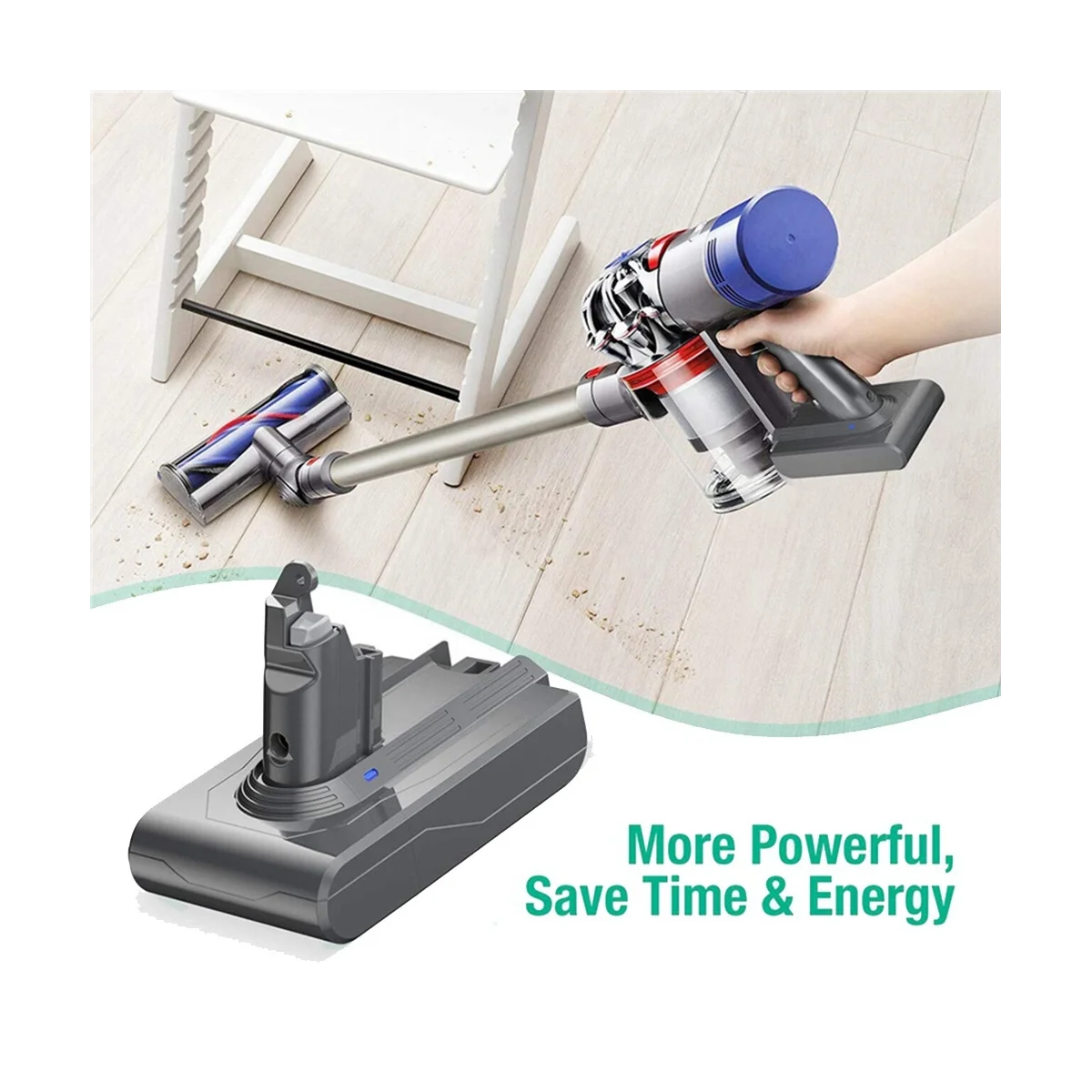 21.6V V6 DC62 อะแดปเตอร์แบตเตอรี่ + ตัวกรองชุดเปลี่ยนสําหรับV6 SV04 SV03 DC58 DC59 DC61 DC74 สัตว์DC72 สูญญากาศ