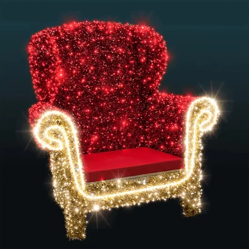 santa throne chairs red 3d christmas motif decoration for  clause