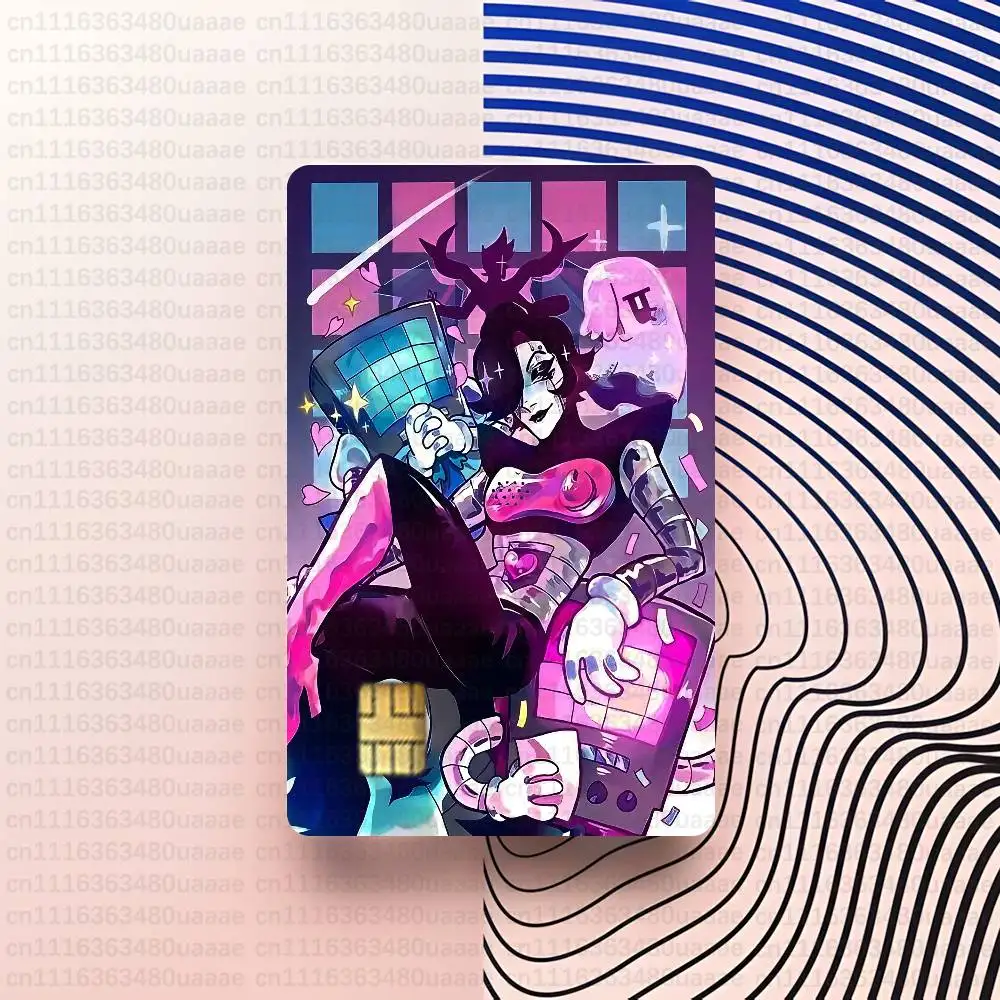 M-Mettaton Ex U-Undertale Card Skin Stickers, 4 Pack Waterproof PVC Decals for Debit, Bus Transit, Gift & Membership Cards