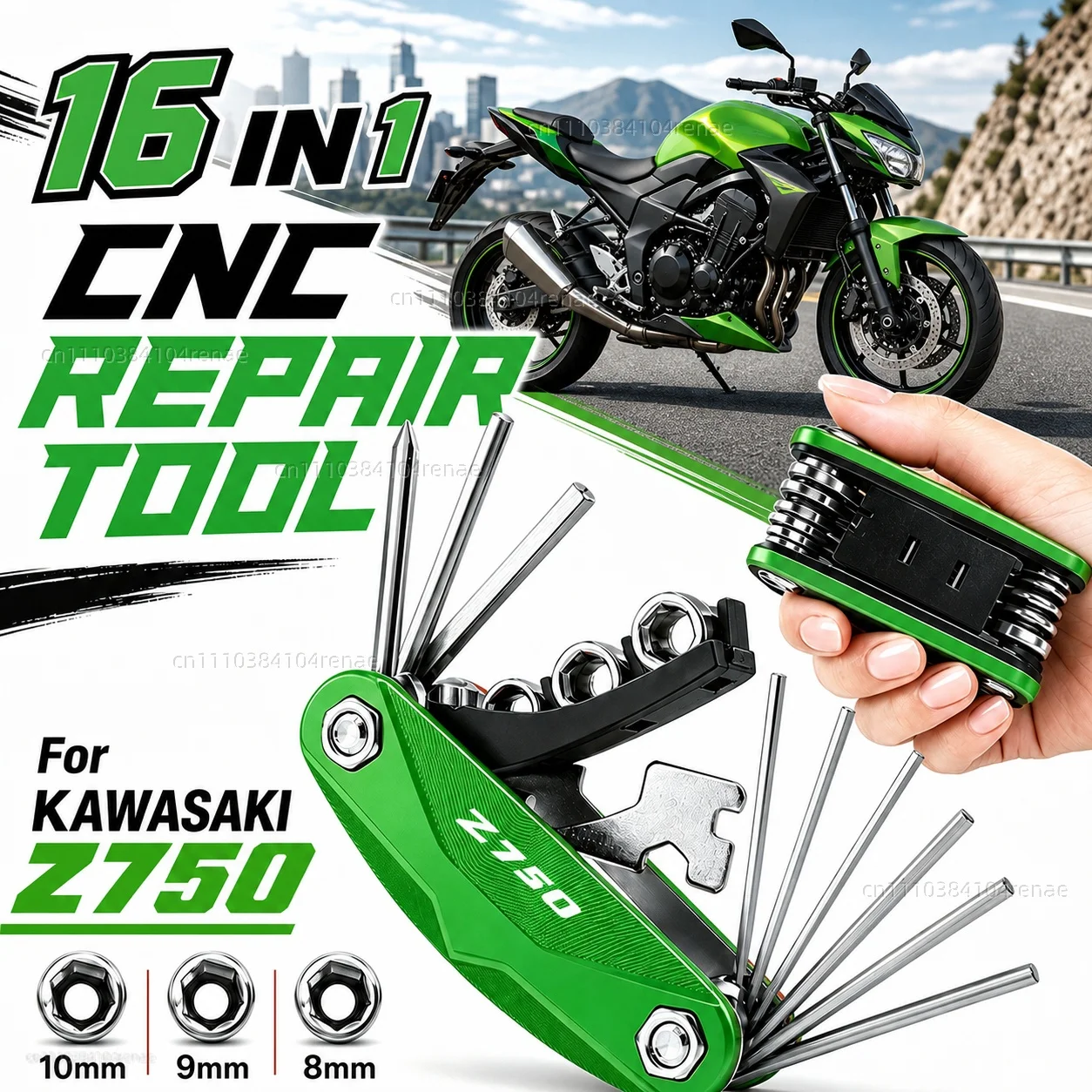 Für Kawasaki Z 750 z750 Z750R Z750S Motorrad-Werkzeug-Reparaturset Multifunktionaler Schraubendreher Schraubenschlüssel Sechskantschlüssel-Set Tragbares Fahrrad-Werkzeugset