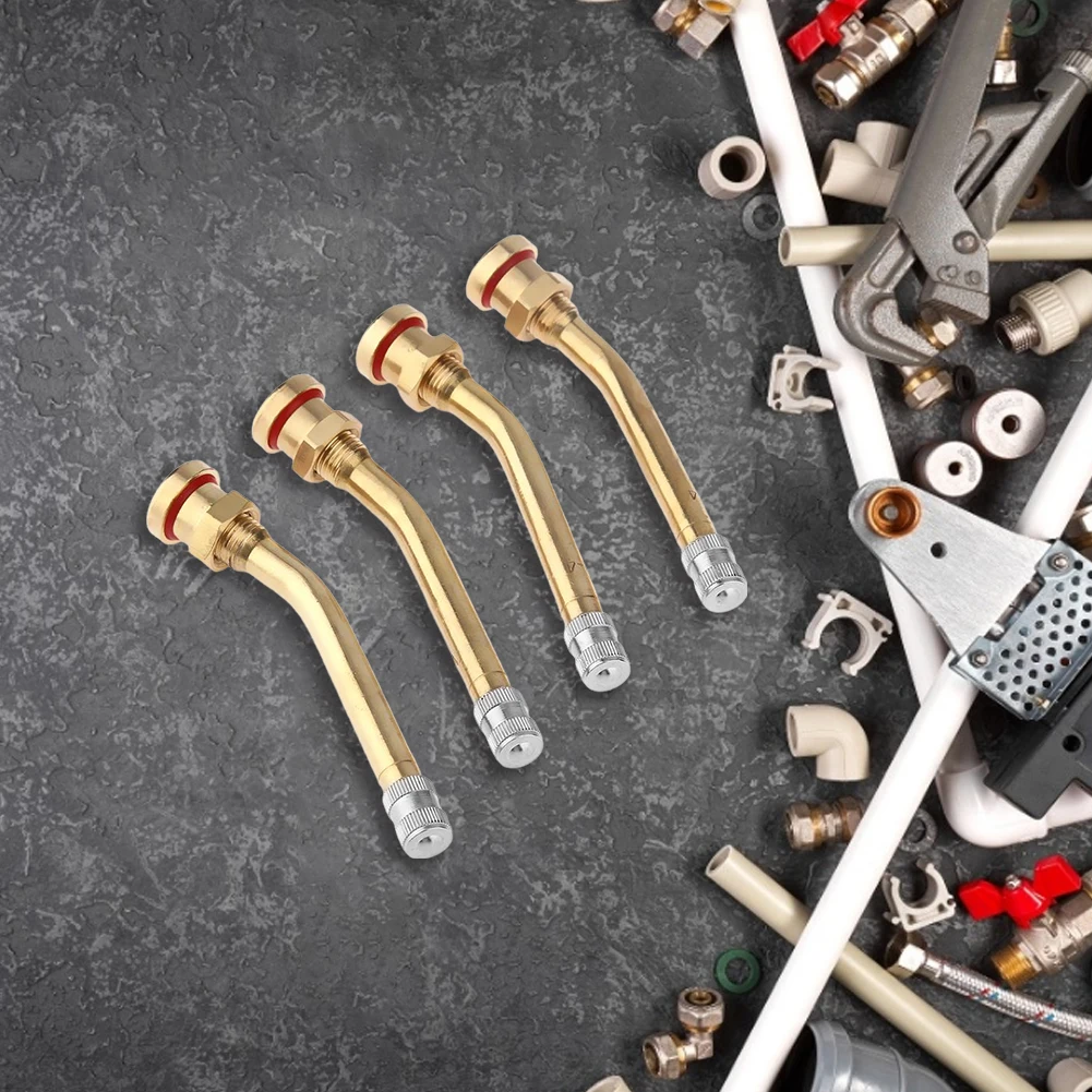4pcs Inflator Pump Adapter Anti-corrosion Brass Vacuum Tire Nozzle Conversion Accessories Tyre Valve for Bus Minibus Heavy Truck