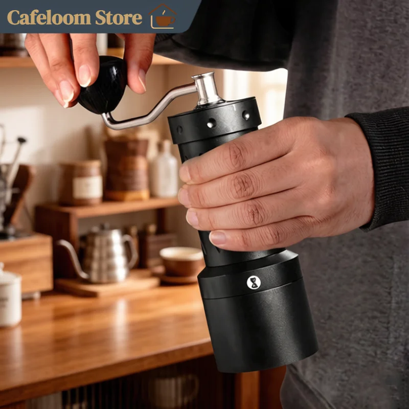 Cafe Rhyme Manual Coffee Grinder Stainless Steel Burr Mill Equipped With Pour Over Ghost Teeth Burr / Espresso Flat Burr