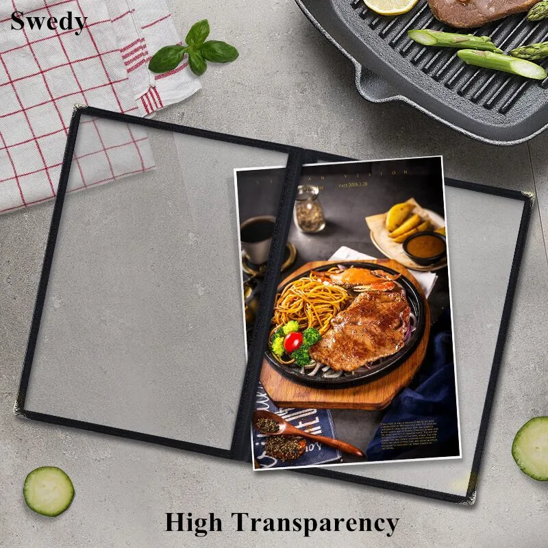 5 Pieces A5 148x210mm Restaurant Menu Book Covers Waterproof PVC Menu Paper Card Price List Holder Menu Holder Cover Frame