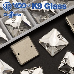 VDD Square AAAAA K9 Glass Sew On Rhinestone Sewing Clear Crystals Flatback Strass Stones For Clothes Accessories Wedding Dress