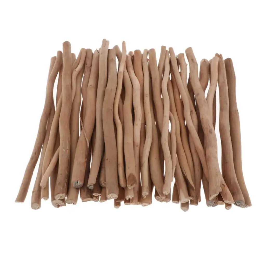 สําหรับงานฝีมือ DIY Photo Props 50 ชิ้น Driftwood สาขา Twig Embellishments